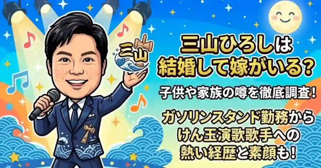 三山ひろしは結婚して嫁がいる？子供の噂や、ガソリンスタンド勤務からけん玉演歌歌手になった熱い経歴と素顔を徹底調査！